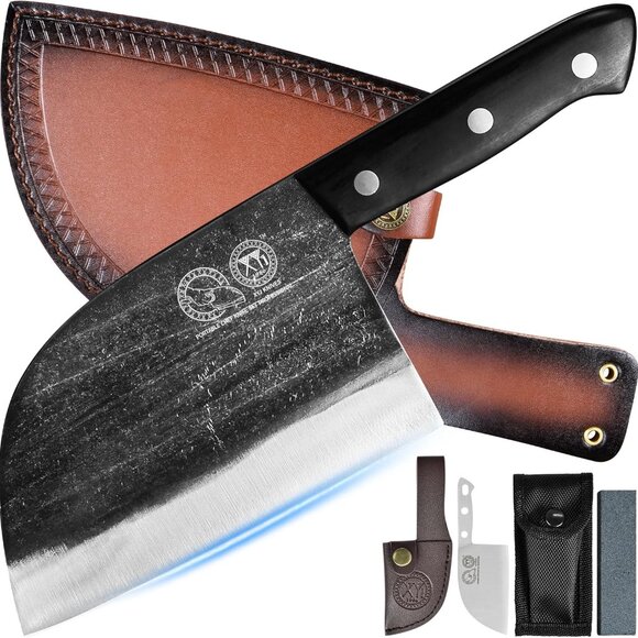 Chef Knife High Carbon Steel Full Tang 6.7 Inch Kitchen Butcher Clear - Picture 1 of 9